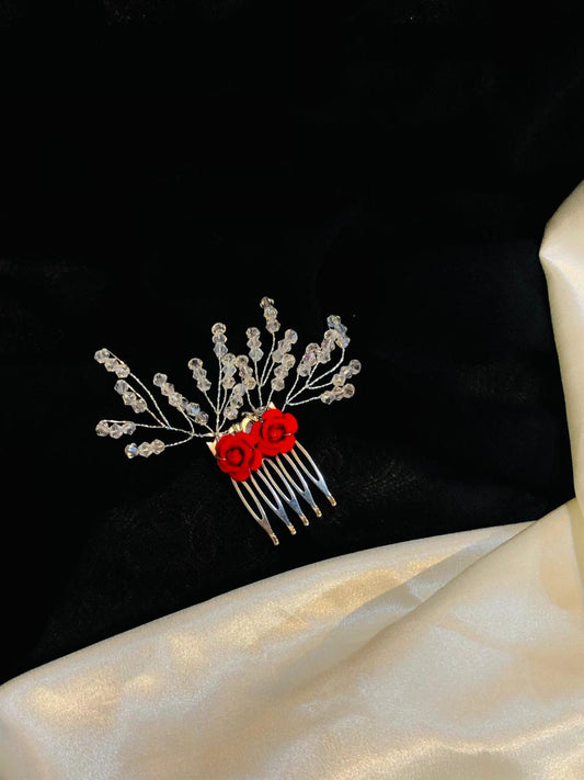 Red rose hair accessories