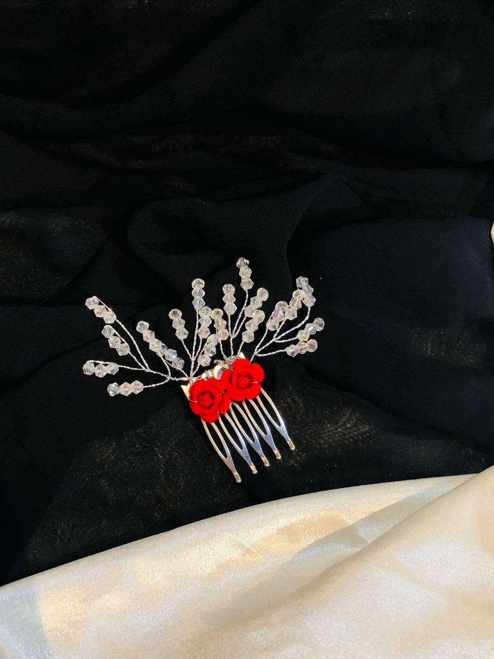 Red rose hair accessories