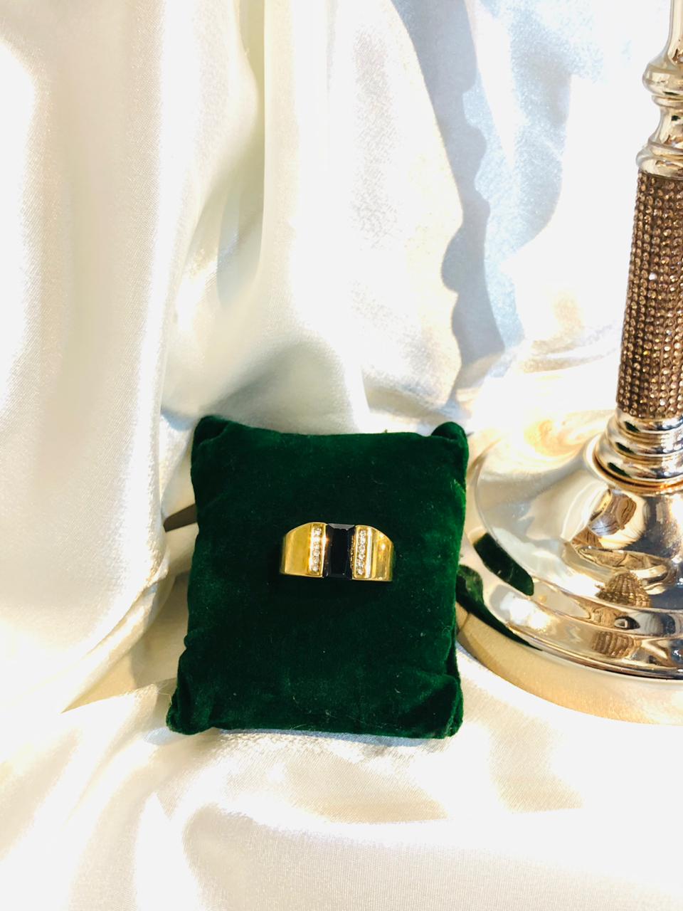 anti tarnish Men's gold ring